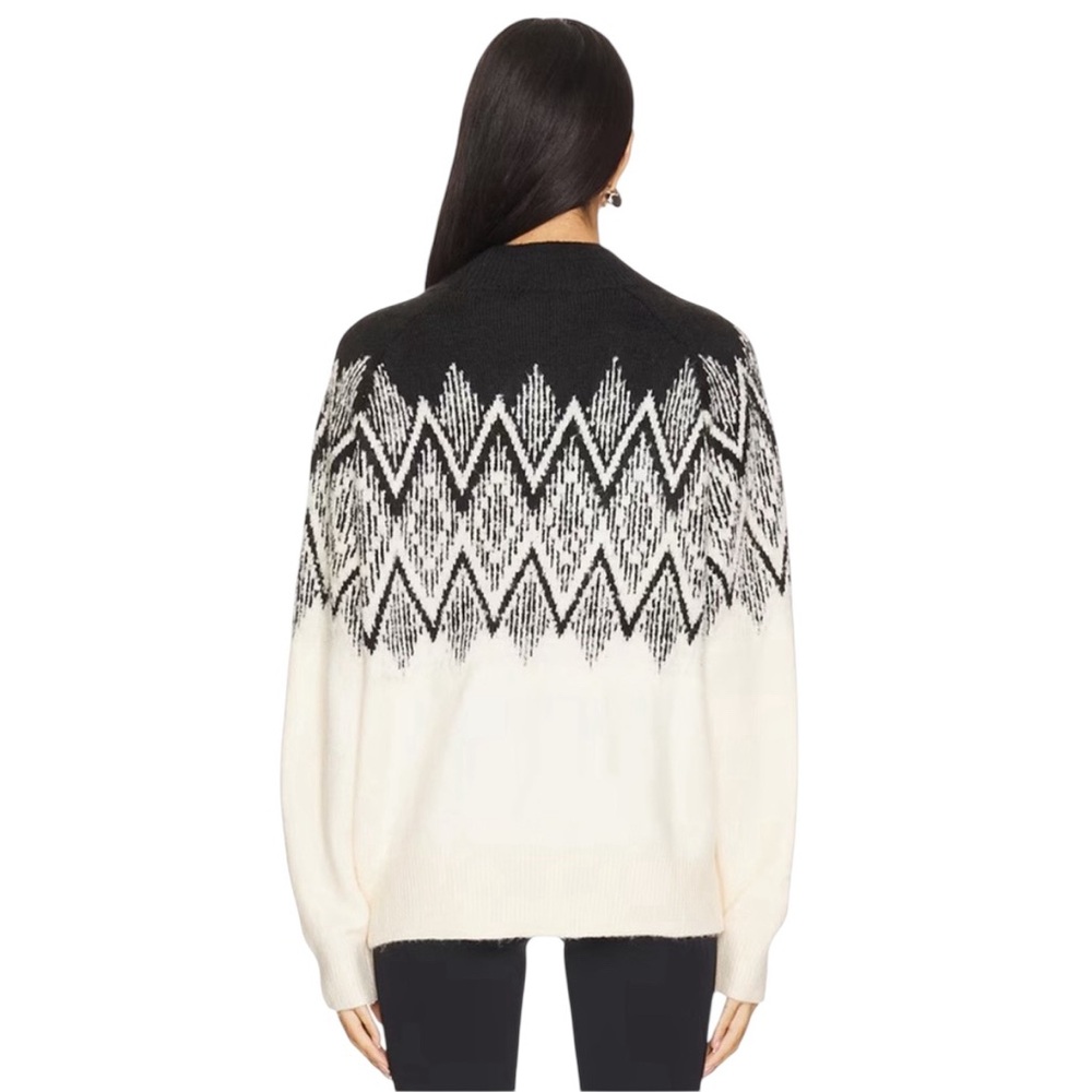 VARLEY Siren Relaxed Black and Cream Jacquard Women's Sweater- S - Picture 6 of 16